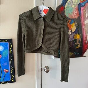 NWT Oak + Fort Cropped Round Cardigan